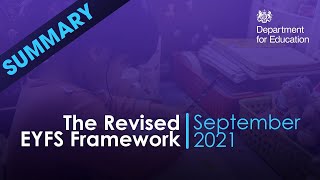 The Revised EYFS Framework September 2021 [upl. by Ogir]