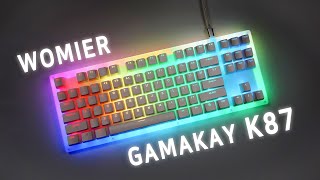 RGB LED Acrylic Mechanical Keyboard Unboxing  Womier  Gamakay K87  Gateron Brown [upl. by Ellinet949]