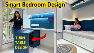 Bedroom Interior Design 10x10  Bedroom Design Ideas for small rooms Smart Study Table design ideas [upl. by Adnowat367]