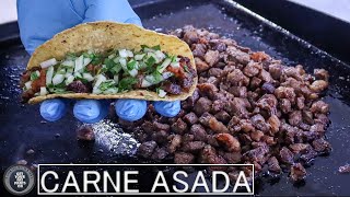 Taqueria Style Carne Asada Tacos  Blackstone Griddle [upl. by Yasmin116]