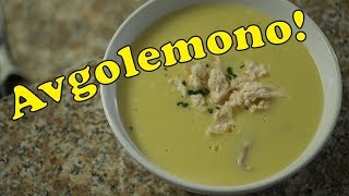 Avgolemono Creamy Soup with Chicken Rice Eggs and Lemon [upl. by Dirtsa]