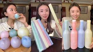 EATING NIKLNIPS WAX BOTTLES STICK CANDY DRINKS EATING SOUNDS  ASMR 먹방 [upl. by Anallise]