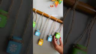 Acrylic paint bottle wall hanging ideas youtubeshorts shorts diy reuse trending [upl. by Nylcsoj]