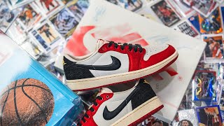 Trophy Room x Air Jordan 1 Retro Low OG quotRookie Cardquot Away Review amp OnFeet [upl. by Meluhs]