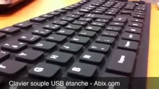 Clavier silicone noir USB étanche avec souris integrée  ABIXfr [upl. by Ttehc]