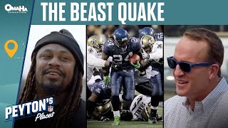 Peyton and Marshawn Lynch Remember the Beast Quake  Peytons Places [upl. by Ruhtracam]