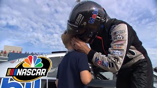 Kevin Harvick shares special moment with son Keelan after winning at Michigan  Motorsports on NBC [upl. by Lenora7]