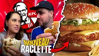 Je goûte les nouveautés à la RACLETTE de chez KFC avec Pidi [upl. by Tristas]