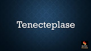 Tenecteplase pronunciation How to say TNKase [upl. by Bonilla474]