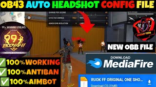 OB45 Auto Headshot Config File FF Aimbot  Aimlock Headshot Config File Free Fire Max Mediafire ✅ [upl. by Anrahc]