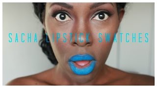 SACHA COSMETICS LIPSTICK SWATCHES ON BLACK WOMAN [upl. by Aisylla635]