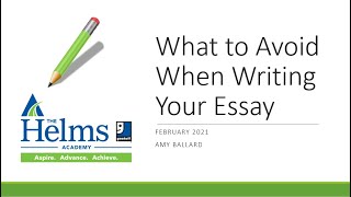 What to Avoid When Writing Your Essay  GED HiSET and TASC Writing Language Arts Prep [upl. by Khorma642]