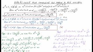 Radacinile pur complexe de ordin III ale unitatii [upl. by Standley]