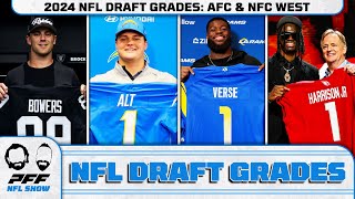 Draft Grades 2024 NFL Draft  AFC West amp NFC West  PFF NFL Show [upl. by Olegnad]