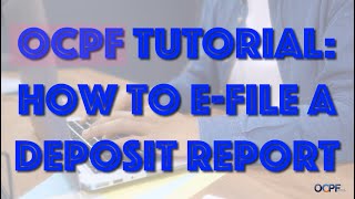 Depository System How to efile a deposit report [upl. by Jeanie]