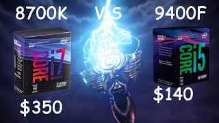 i78700K vs i59400F in 8 games at 1080p [upl. by Lichtenfeld]