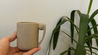 Seramik kupa yapımı How to make ceramic mug pottery ideas  Slab building techniques [upl. by Parrnell949]