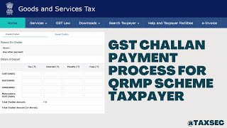 GST Challan Payment for QRMP Scheme Taxpayer  GST Payment online  How to Pay GST in QRMP Scheme [upl. by Asseniv]