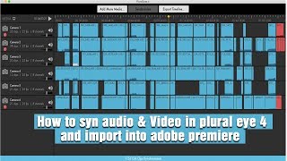 How to syn audio amp video in plural eye 4 import into adobe premiere  Pluraleye Tutorial [upl. by Enahpets]