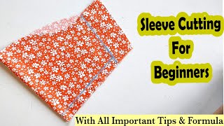 Sleeve Cutting For Beginners  Important Tips with Formula  English Subtitles  Stitch By Stitch [upl. by Sevein983]