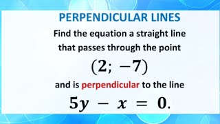 Perpendicular lines Grade 12 maths paper 1 analyticalgeometry alevelmathspaper1 wjecmathspaper1 [upl. by Yahsed]