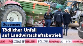 Tödlicher Unfall auf Landwirtschaftbetrieb in Duvensee [upl. by Eerolam204]