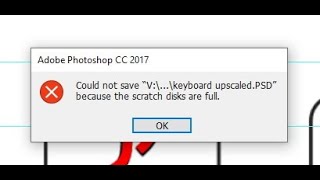 📸 Photoshop could not save because scratch disks are full fix [upl. by Abita]