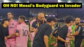 Messis bodyguard slipped and pitch invader got to Messi [upl. by Mira445]