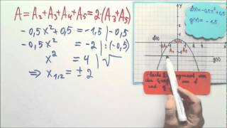 Eine Fläche als Summe von mehreren Flächen mit Integral berechnen Aufgabe 1 Teil 2 von 3 [upl. by Marston]