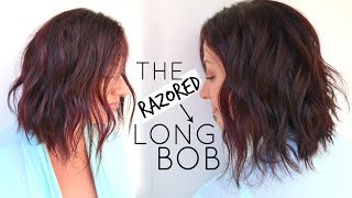 Long Bob Hair Cut Tutorial using a Razor [upl. by Kramal]