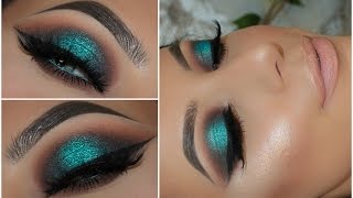 Halo Teal Pop of Colour Smokey Eye  Amys Makeup Box [upl. by Imailiv]