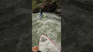 Schwarza gorge on paddleboard  Austria whitewater SUP [upl. by Einotna]