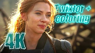 Natasha Romanoff Black Widow 4K Twixtor Scenepack with Coloring for edits MEGA [upl. by Bryana]