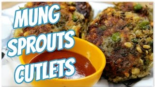 How to make sprouted moong cutlets  healthy  Sprout recipes by Diet Delicious [upl. by Leahcimnhoj345]