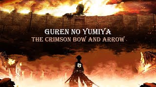 Shingeki no Kyojin S1 OP1  Linked Horizon  Guren no Yumiya Lyrics with English Translation [upl. by Cindra]