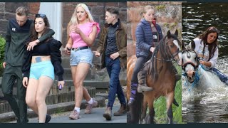 Pictures of Beautiful Carriages Appleby Horse Fair Women and Horses on Carriage Cart [upl. by Nilahs]