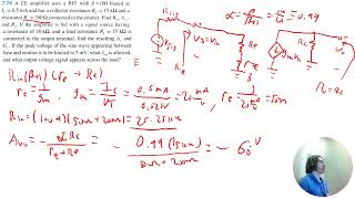 Problem 774 Microelectronic Circuits 8th Edition SedraSmith [upl. by Ilojna962]