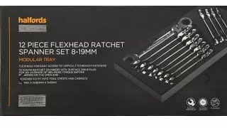 Halfords Advanced Flexhead Spanner Set 12pc First look [upl. by Rayburn]