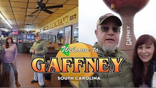 Gaffney South Carolina  February 2023  Harolds Restaurant Peachoid and The Abyss [upl. by Dar]