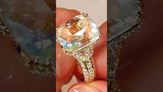 Rainbow Moonstone Ring by Kat Florence diamond jewelry ring designerjewelry gold luxury [upl. by Rather]