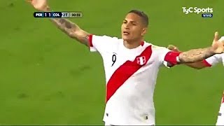 Perú 1  Colombia 1  gol de Paolo Guerrero narración argentina Eliminatorias Rusia 2018 [upl. by Bliss]