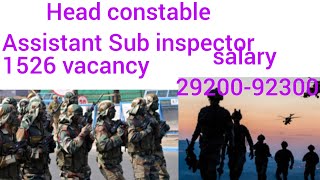 ASI Head constable Job vacancy 1526 post salary 2920092300Golden chance [upl. by Brody150]