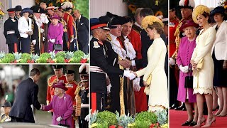 Queen Elizabeth II welcomes Letizia and King Felipe to Buckingham Palace [upl. by Doownel]