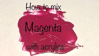 How To Make Magenta Color  Acrylics  ASMR  Color Mixing 11 [upl. by Aihtnys]