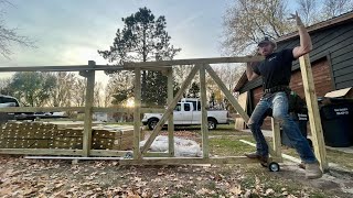 How To Build a Sliding Wood Gate For a Fence EXPLAINED [upl. by Ayimat]