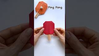 Origami Ping Pong Racket diy origami pingpong racket game papercraft easy tutorial shorts [upl. by Tsenre]