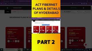 ACT Fibernet Plans in Hyderabad All You Need to Know  Part 2 act actfibernet hyderabad broadb [upl. by Alexina817]