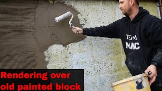 Can You Plaster Cement Render Over Painted Concrete Block Outside Walls SBR PVA Mix Ratio Part 2of 3 [upl. by Naor696]