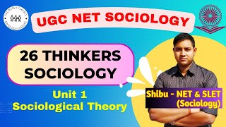 UGC NET Sociology  Unit 1 Revision  26 Thinkers of Sociology  Important concepts and Books [upl. by Yreved]