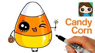 How to Draw Cute Candy Corn Easy  Cartoon Food [upl. by Enawd]